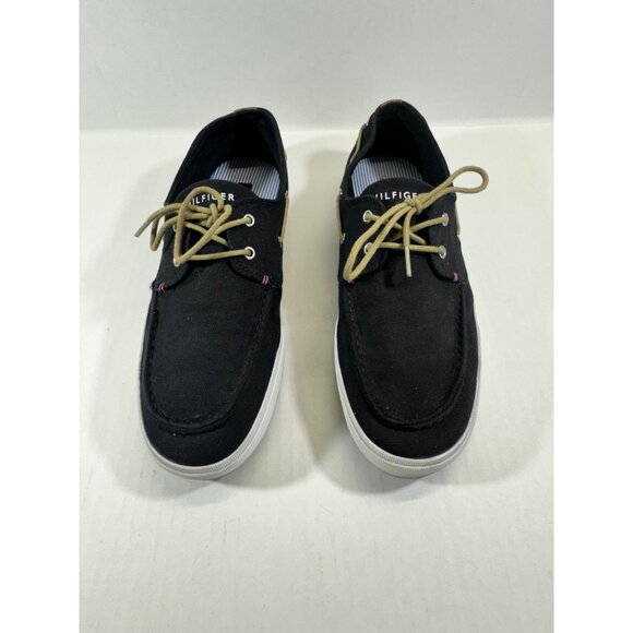 Tommy Hilfiger mens size 10.5 black Canvas Boat Shoes - Picture 14 of 16